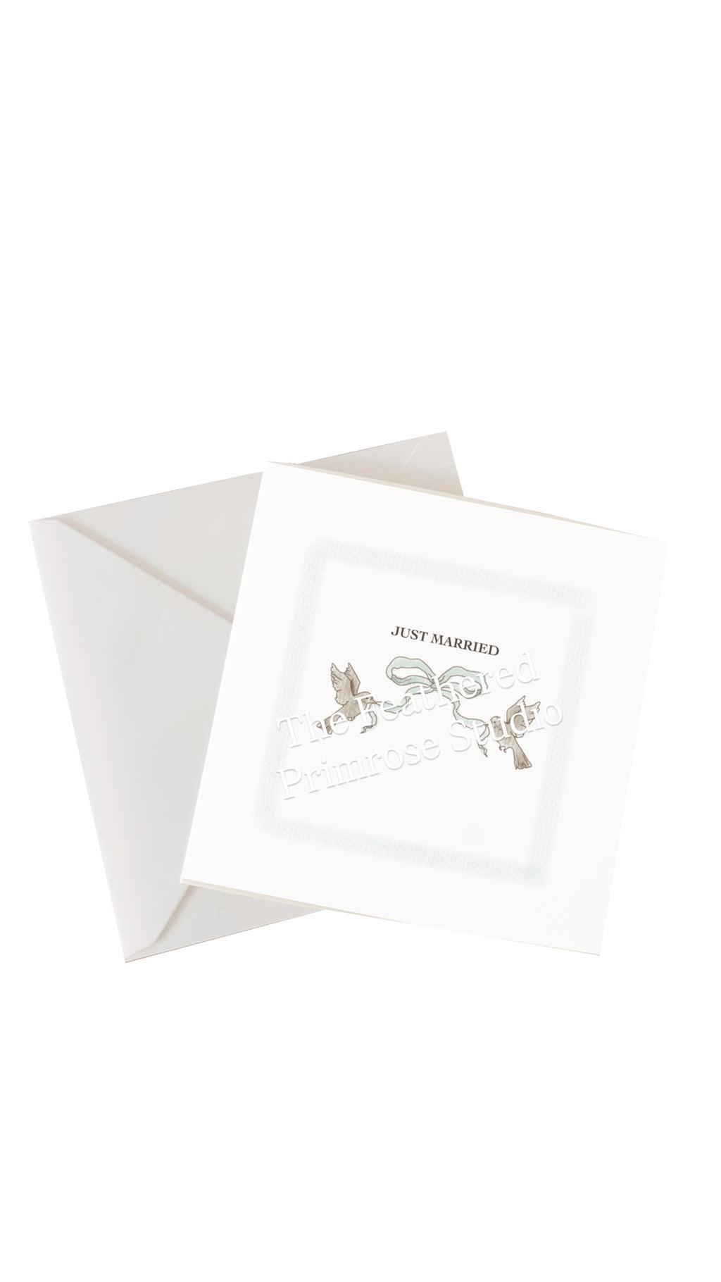 ‘Just Married’ Card in Sage